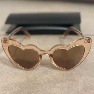 Yves Saint Laurent Heart-Shaped Sunglasses - Brown